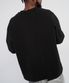 Unbalanced neck boxy sweatshirt_Black