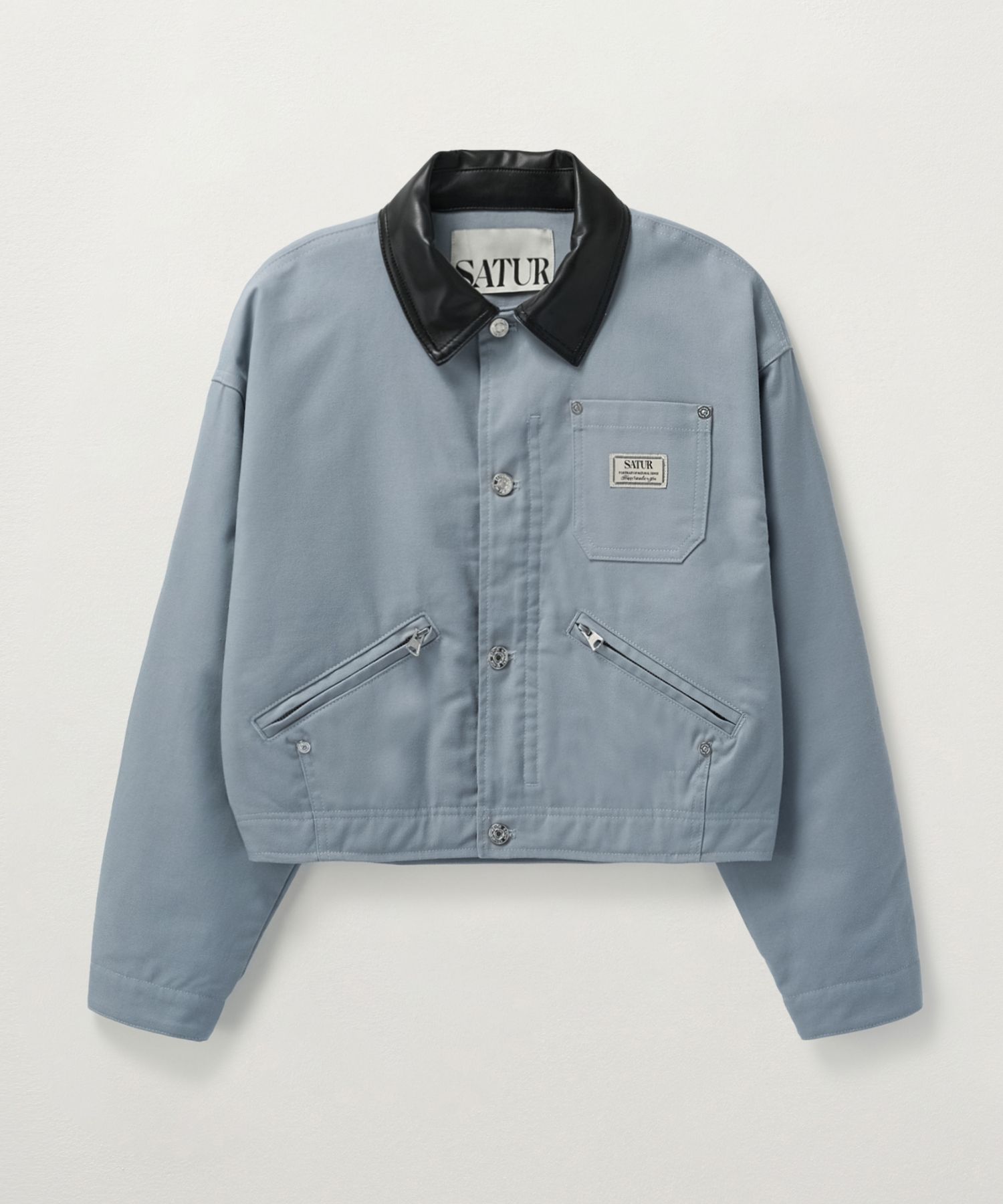 ジャケット SATUR (W) Crop Cotton Work Jacket Black MUSINSA | SATUR (W) Crop Cotton Work Jacket Sky Blue