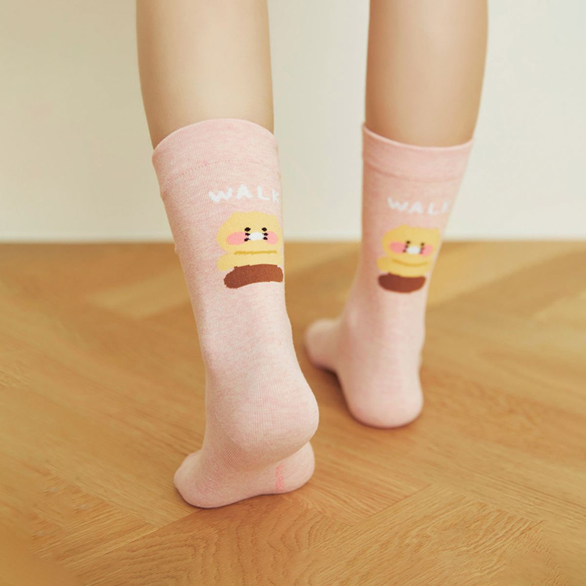 카카오프렌즈(KAKAO FRIENDS) 데일리 삭스 멜란지 핑크_춘식이