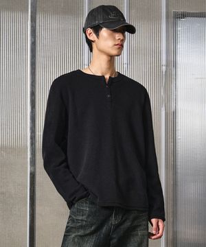 그런지 헨리넥 롱 슬리브 티셔츠 ( 3 COLOR )