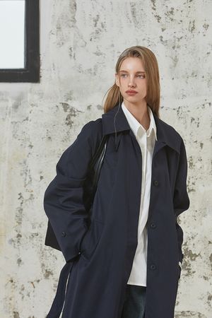 ANC SINGLE TRENCH COAT_NAVY