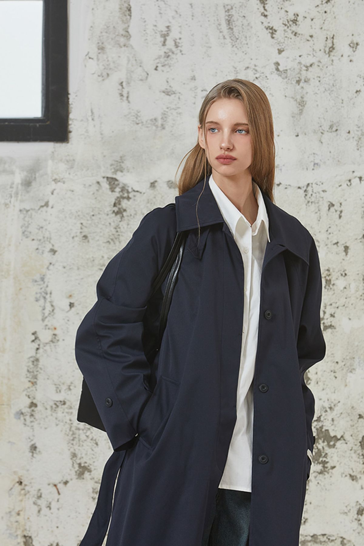 아노에틱(ANOETIC) ANC SINGLE TRENCH COAT_NAVY