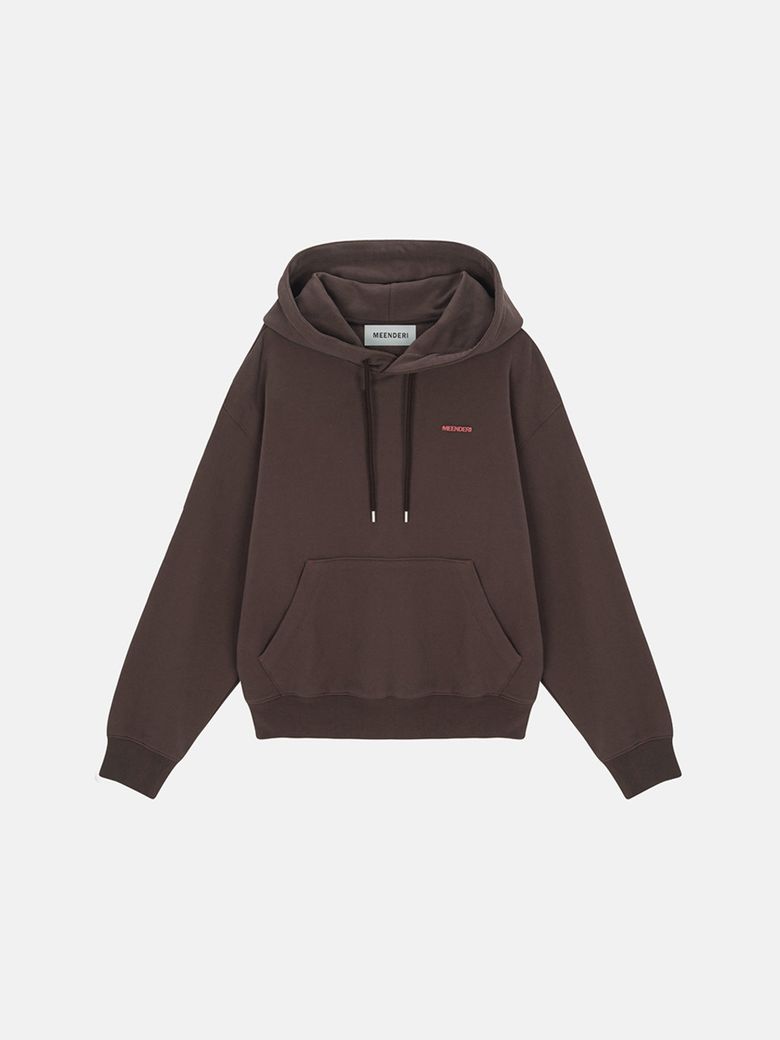 [UNISEX] BARTACK STITCH HOODIE - BROWN