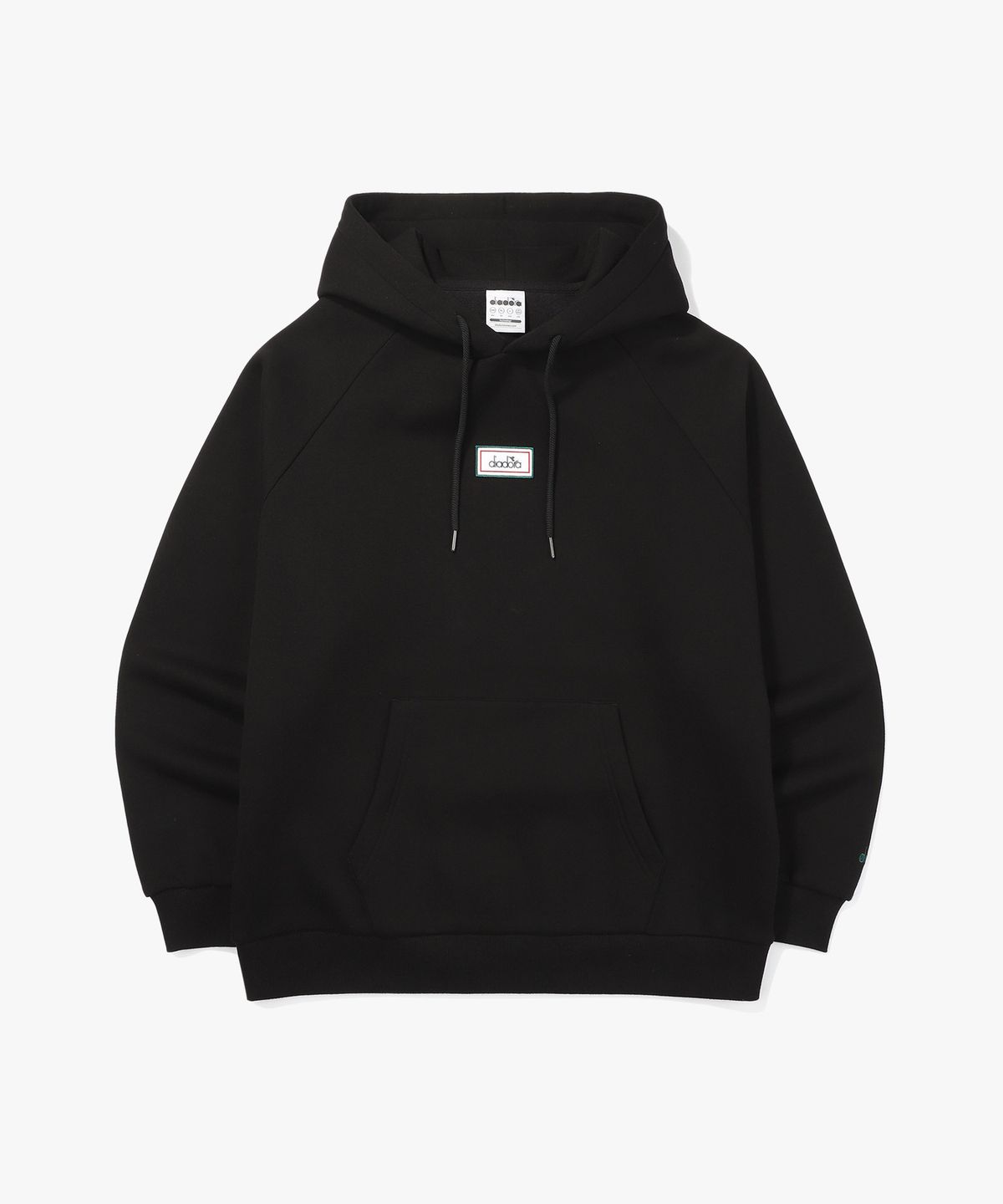 디아도라(diadora) 컴피 기모 후드티셔츠 BLACK