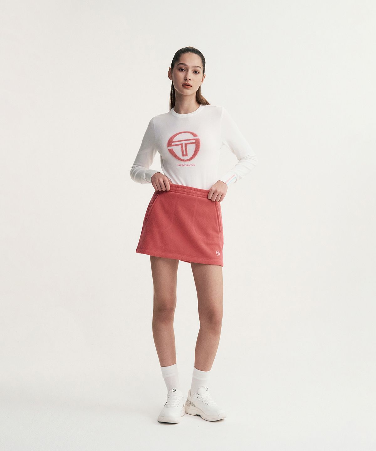 세르지오 타키니(SERGIO TACCHINI) W MC 마이크로플리스 스커트 (Pink)