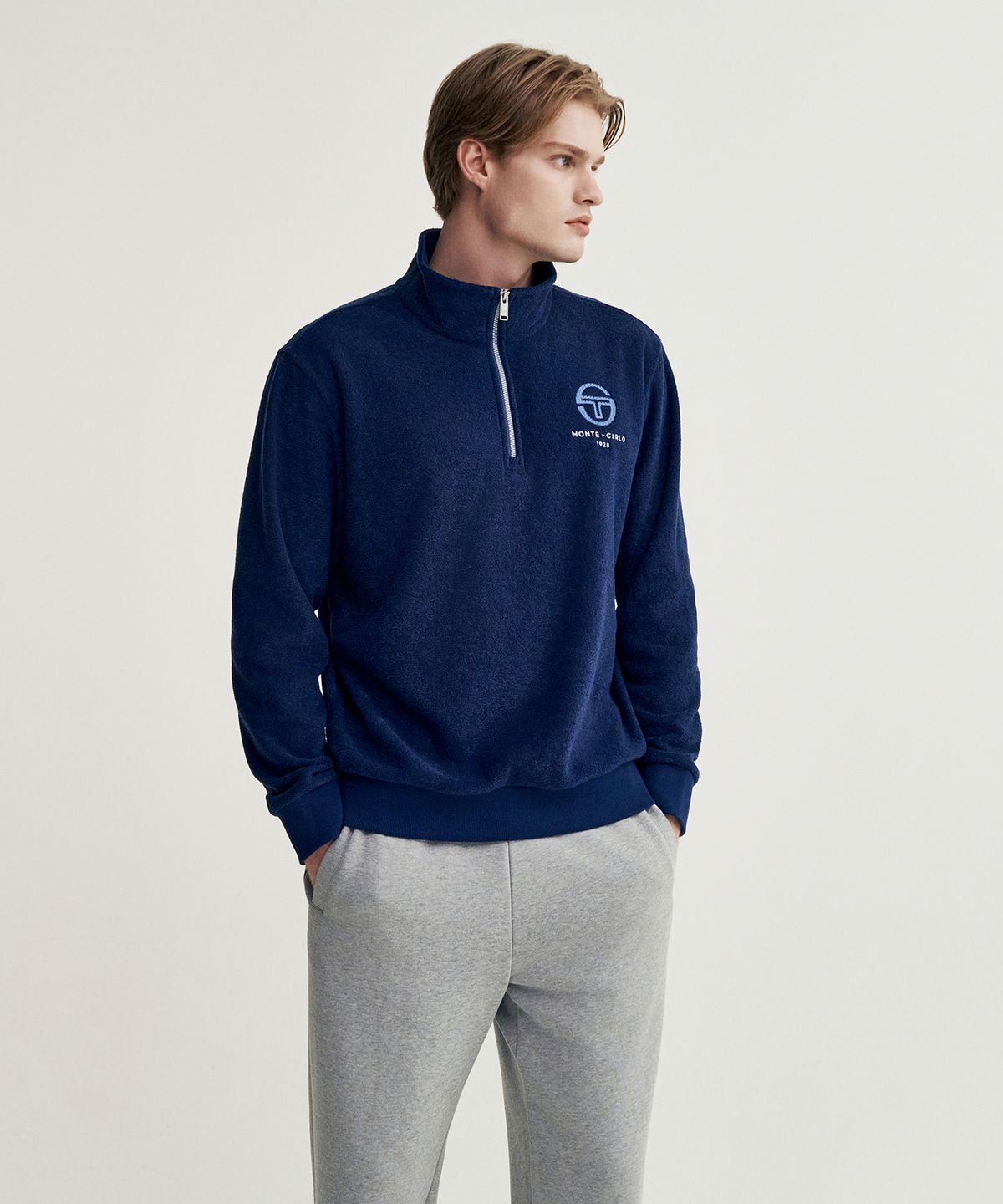 세르지오 타키니(SERGIO TACCHINI) M MC 하프집업 플리스 풀오버 (Navy)