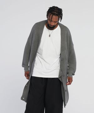 TNR Retro Long Cardigan_Dirtygray