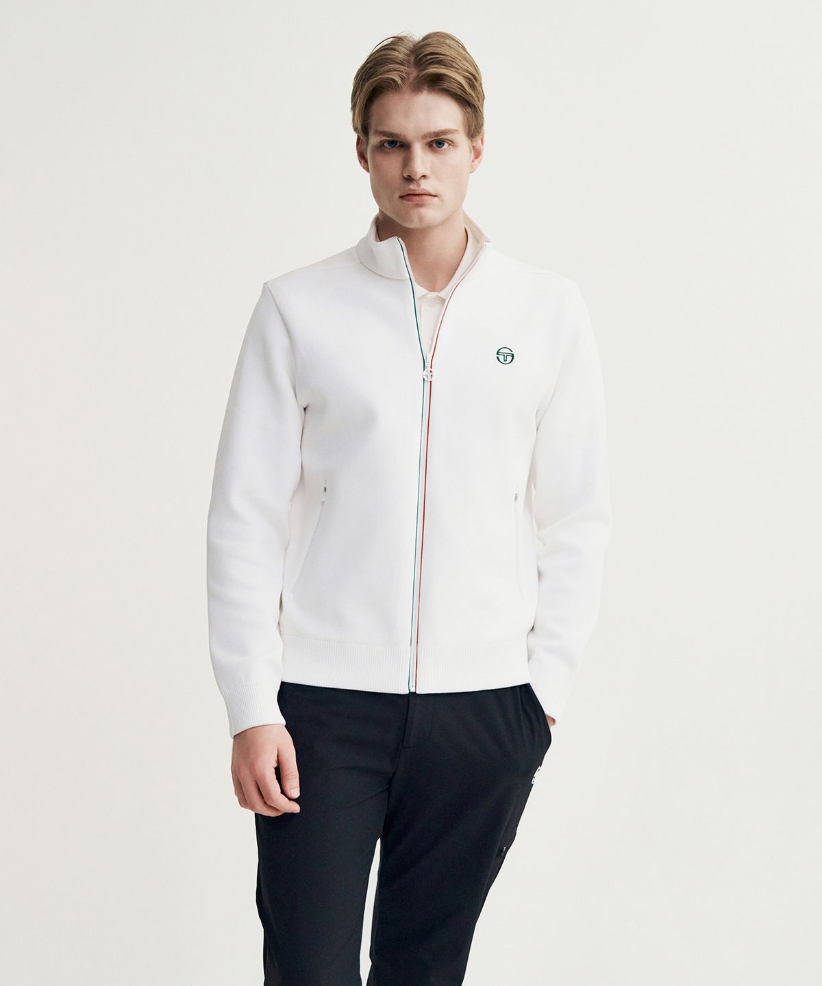 세르지오 타키니(SERGIO TACCHINI) M 플래그 베러니트 집업 가디건 (White)