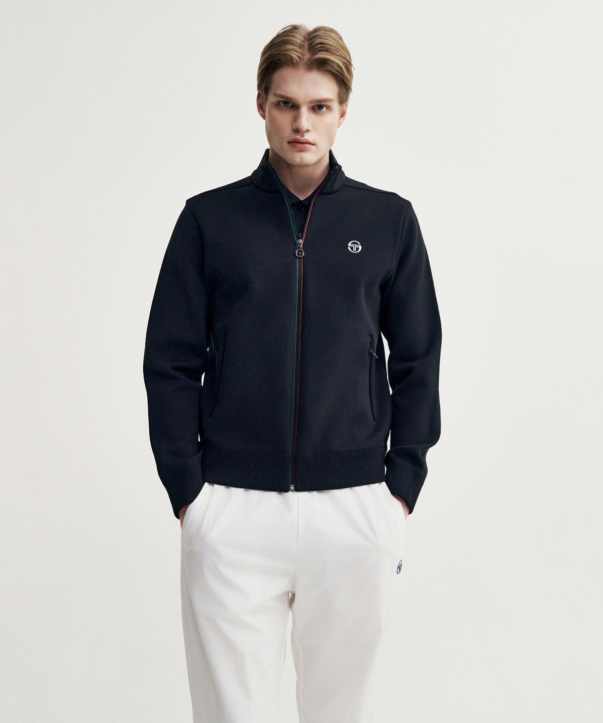 세르지오 타키니(SERGIO TACCHINI) M 플래그 베러니트 집업 가디건 (Black)