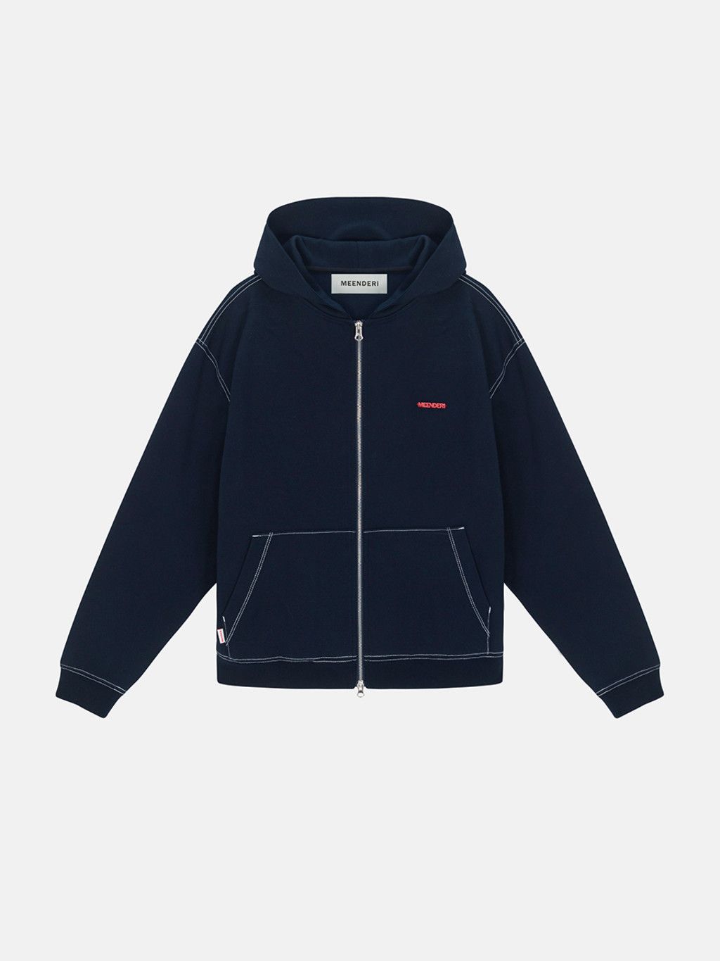★MEENDERI★STITCH POCKET ZIP UP HOODIE - NAVY★正規品/人気 MUSINSA | MEENDERI [UNISEX] STITCH POCKET ZIP UP HOODIE - NAVY