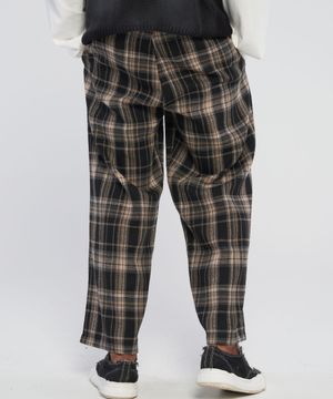 Retro checkered wide pants_Black