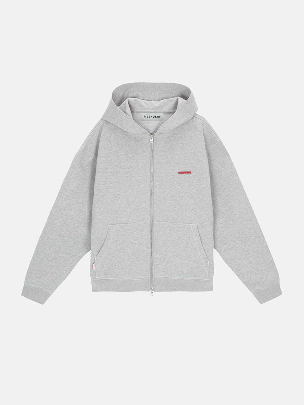 ★MEENDERI★STITCH POCKET ZIP UP HOODIE - GREY★正規品/人気 MUSINSA公式 | MEENDERI [UNISEX] STITCH POCKET ZIP UP HOODIE
