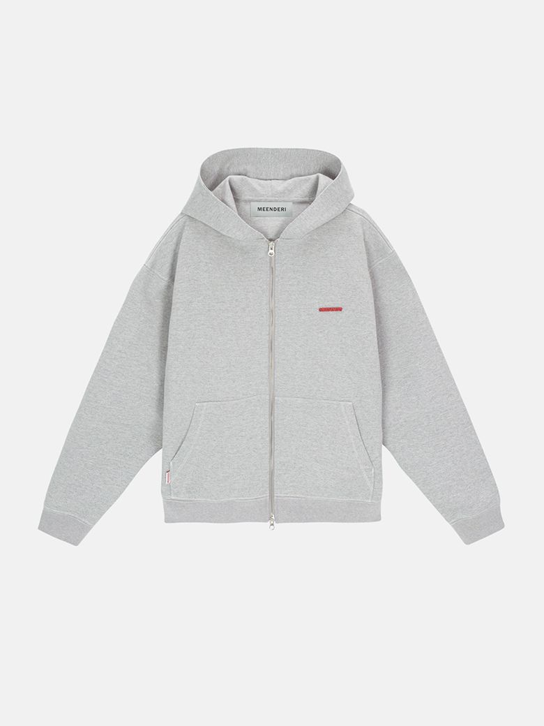 [UNISEX] STITCH POCKET ZIP UP HOODIE - GREY