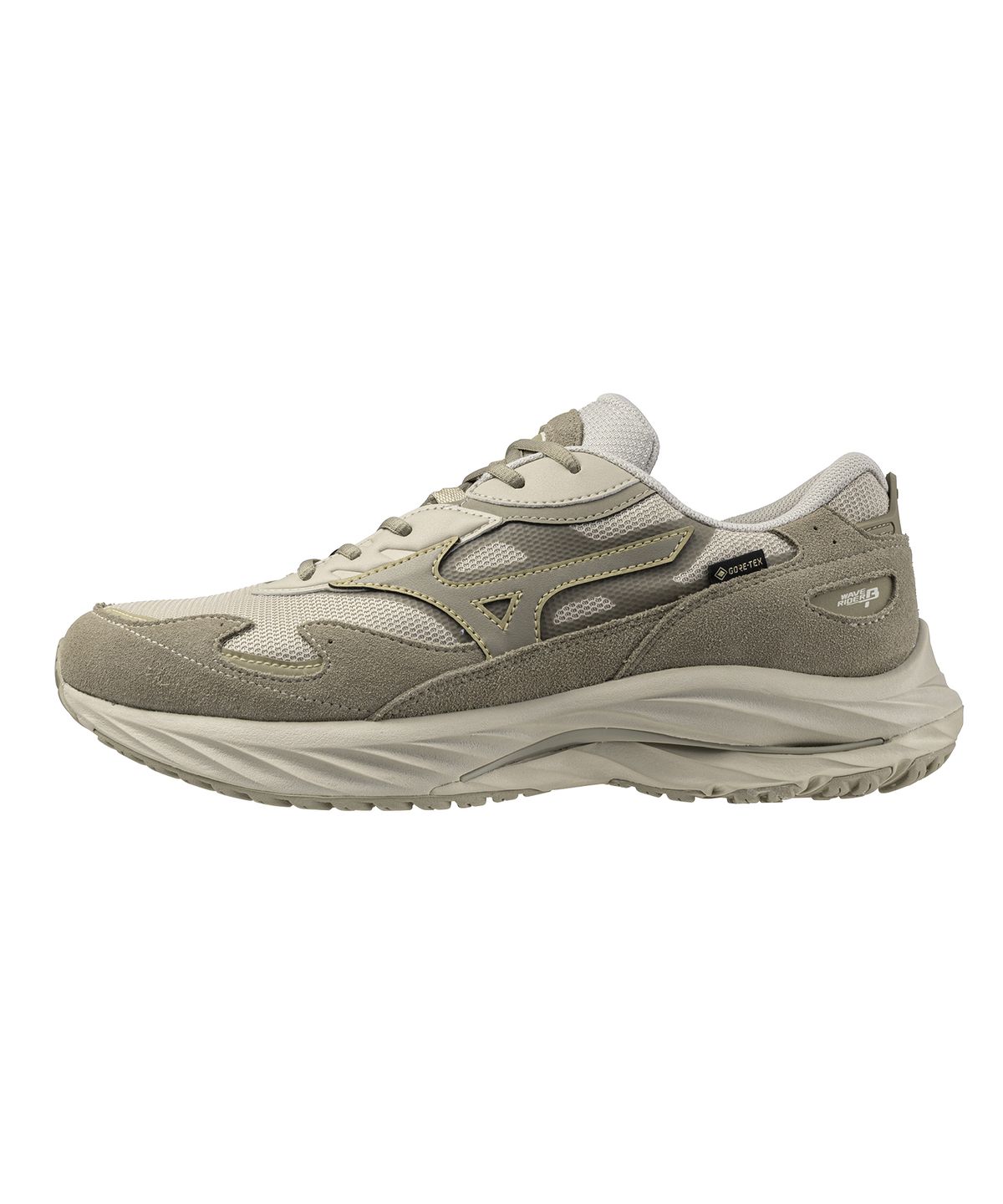 미즈노(MIZUNO) (남성) 웨이브 라이더 베타 GTX - 실버 클라우드:빈티지 카키:골드 / D1GA245201