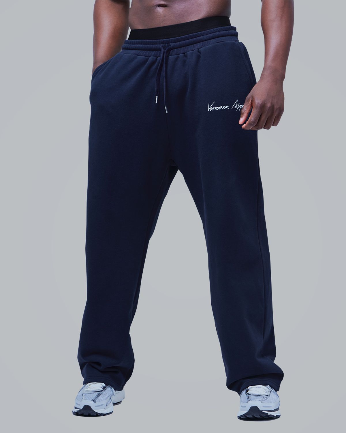 베르만 어패럴(VERMANN APPAREL) 레터링 와이드 팬츠 2colors