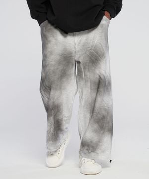 paint wide banding pants_White Melange