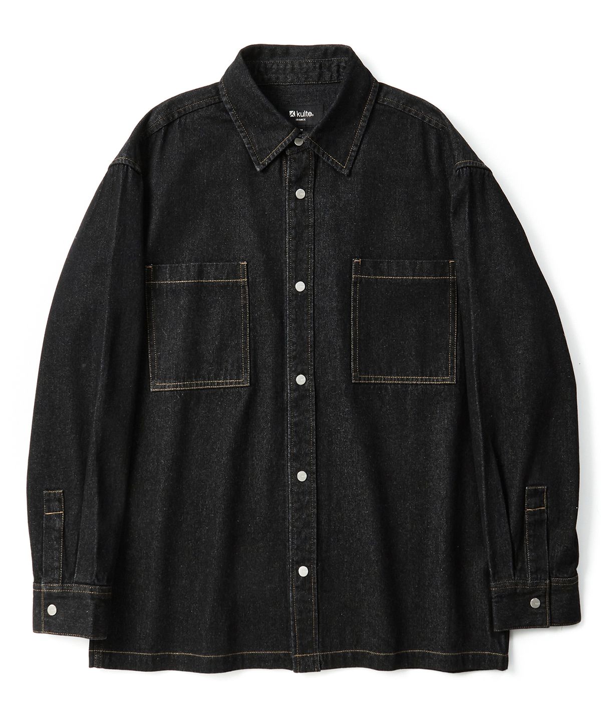 쿨트(KULTE) Washed work denim shirt Black