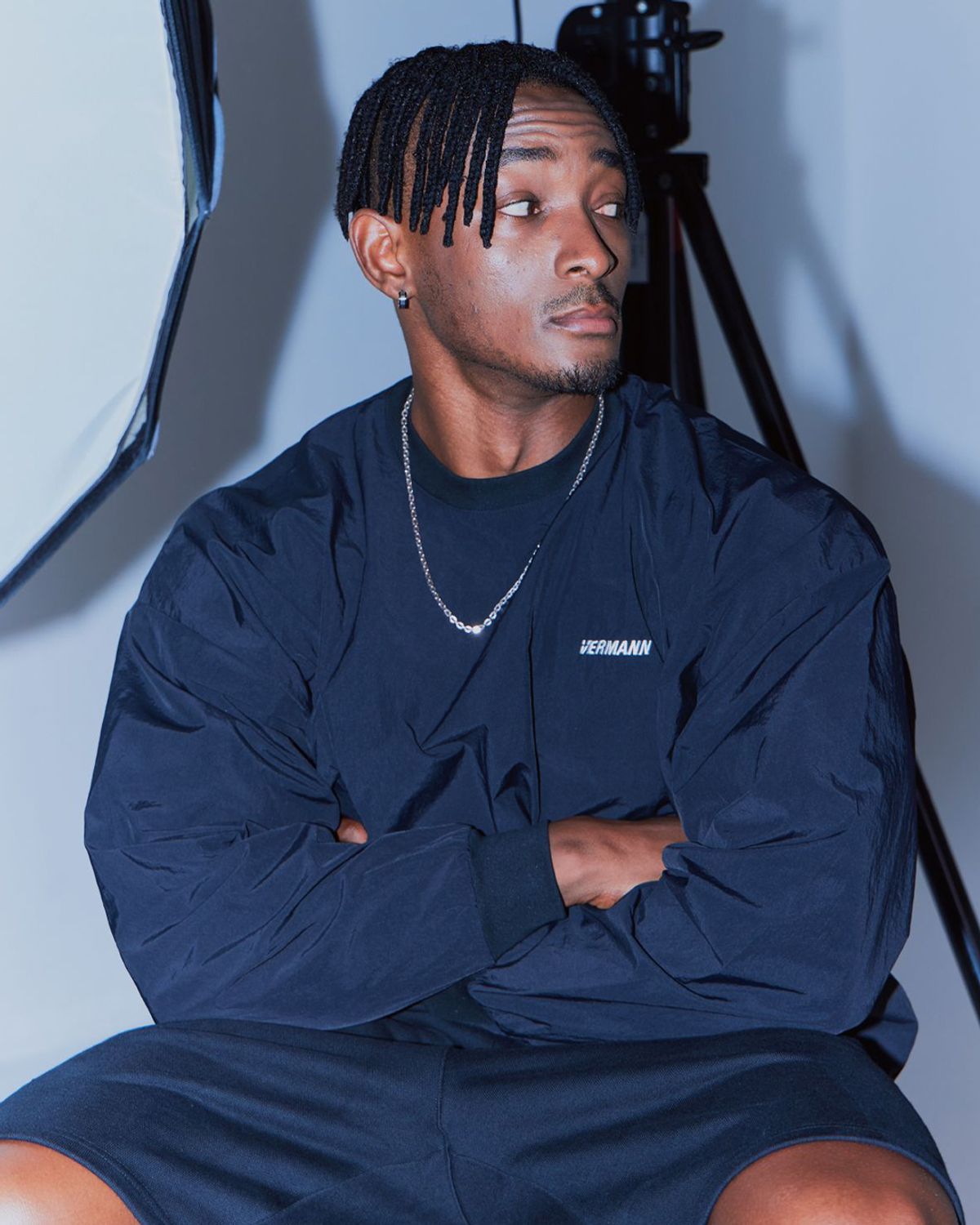 베르만 어패럴(VERMANN APPAREL) 우븐 SIMPLE LOGO 벌룬핏 맨투맨