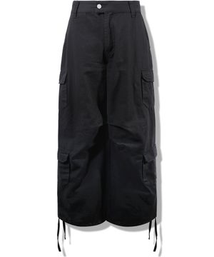 테일 포인트 코튼 카고팬츠 - 블랙