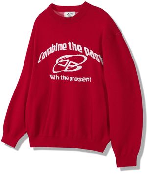 오버 로고 프린팅 니트