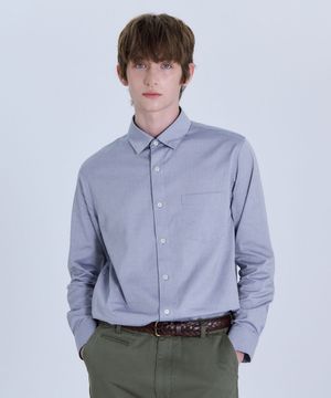 프리미엄 옥스포드 레귤러핏 긴팔셔츠 다크블루 LYWS0102