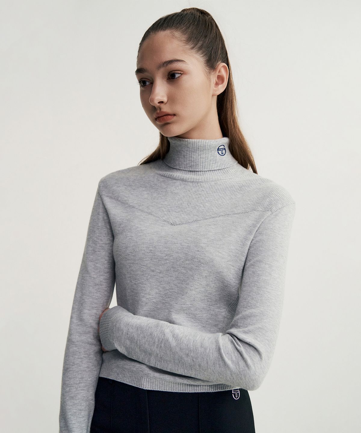세르지오 타키니(SERGIO TACCHINI) W 데일리 터틀넥 스웨터 (Melange Grey)