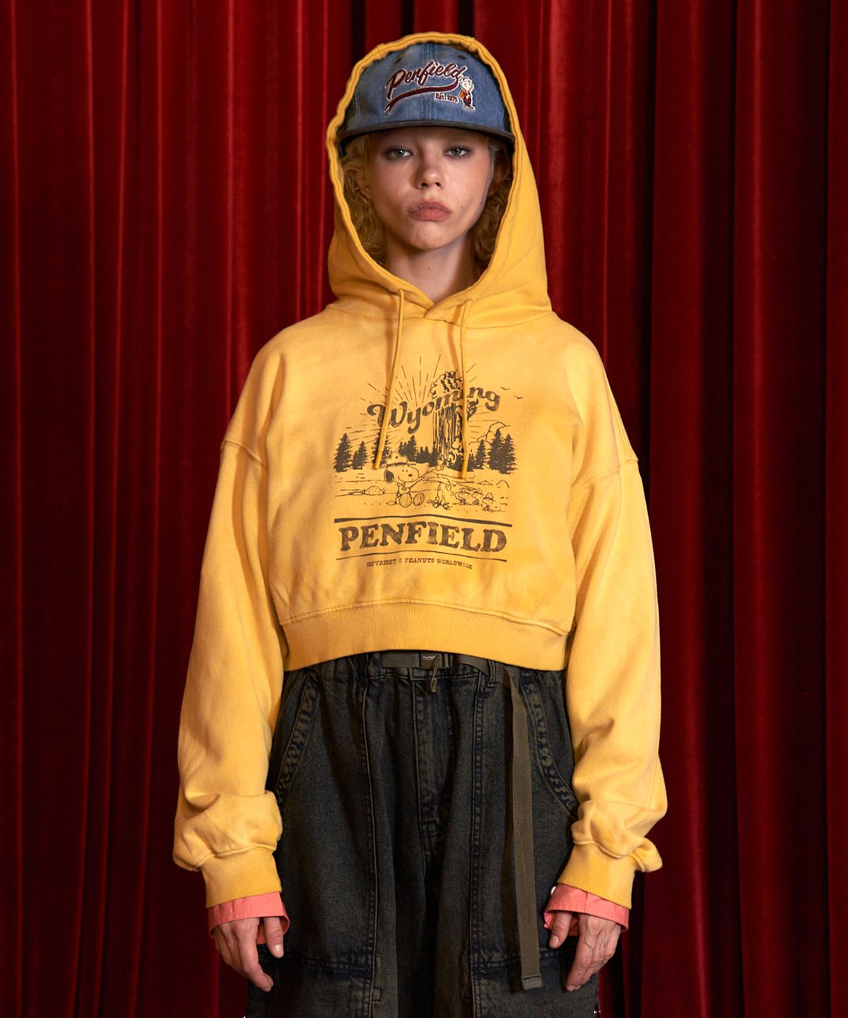 펜필드(PENFIELD) [P X PEANUTS] WYOMING SWEAT HOODIE YELLOW_FQ4KT11F