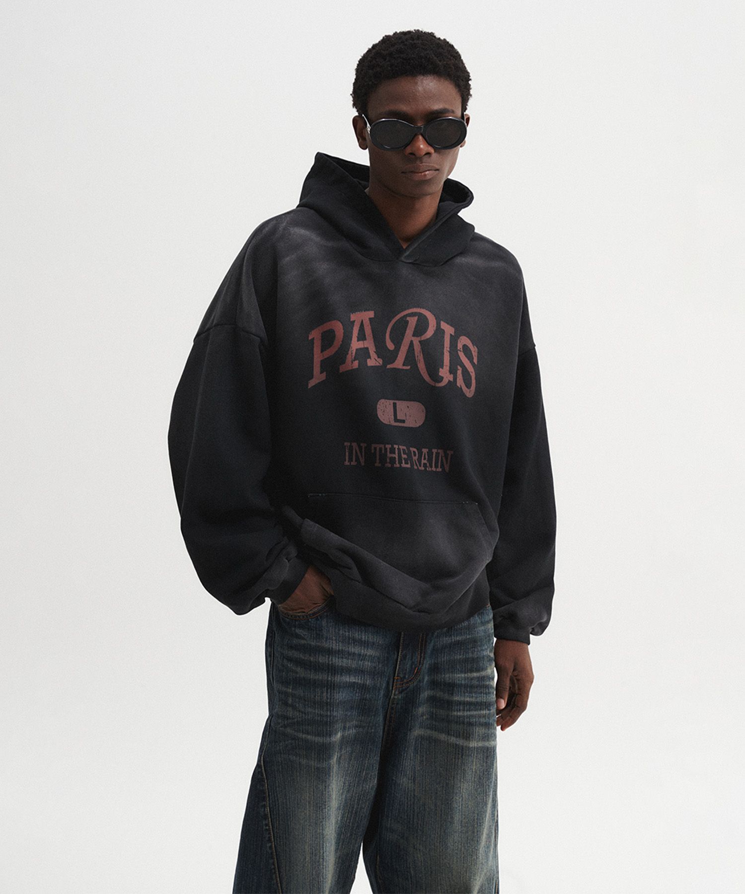 ◇DNSR◇ Sulpa Dying Paris Hoodie Black MUSINSA | DNSR Sulpa Dying Paris Hoodie Black