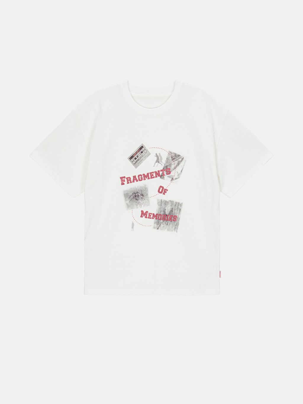 MUSINSA | MEENDERI [UNISEX] FRAGMENTS PRINT T-SHIRT - WHITE