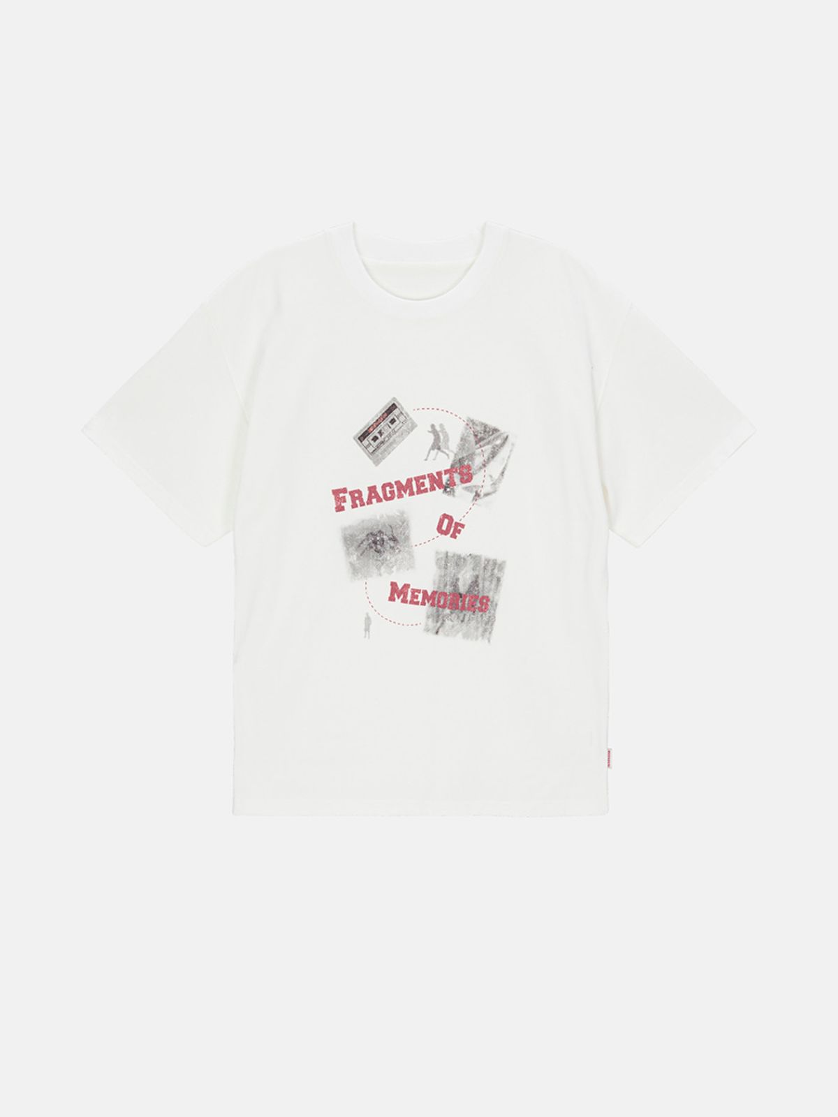 민더리(MEENDERI) [UNISEX] FRAGMENTS PRINT T-SHIRT - WHITE