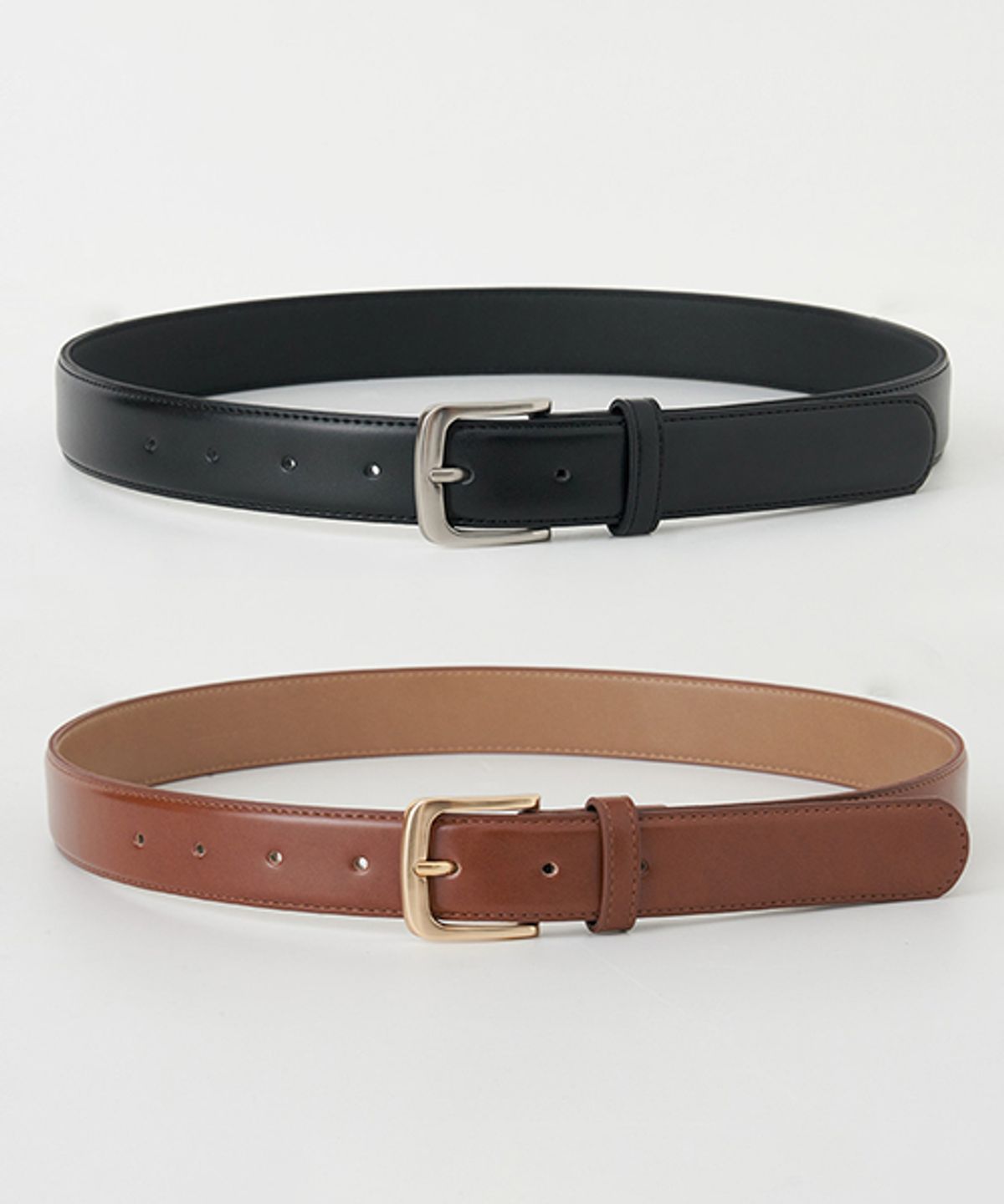 링서울(LINGSEOUL) [선물옵션] 30mm leather belt - [black/brown]