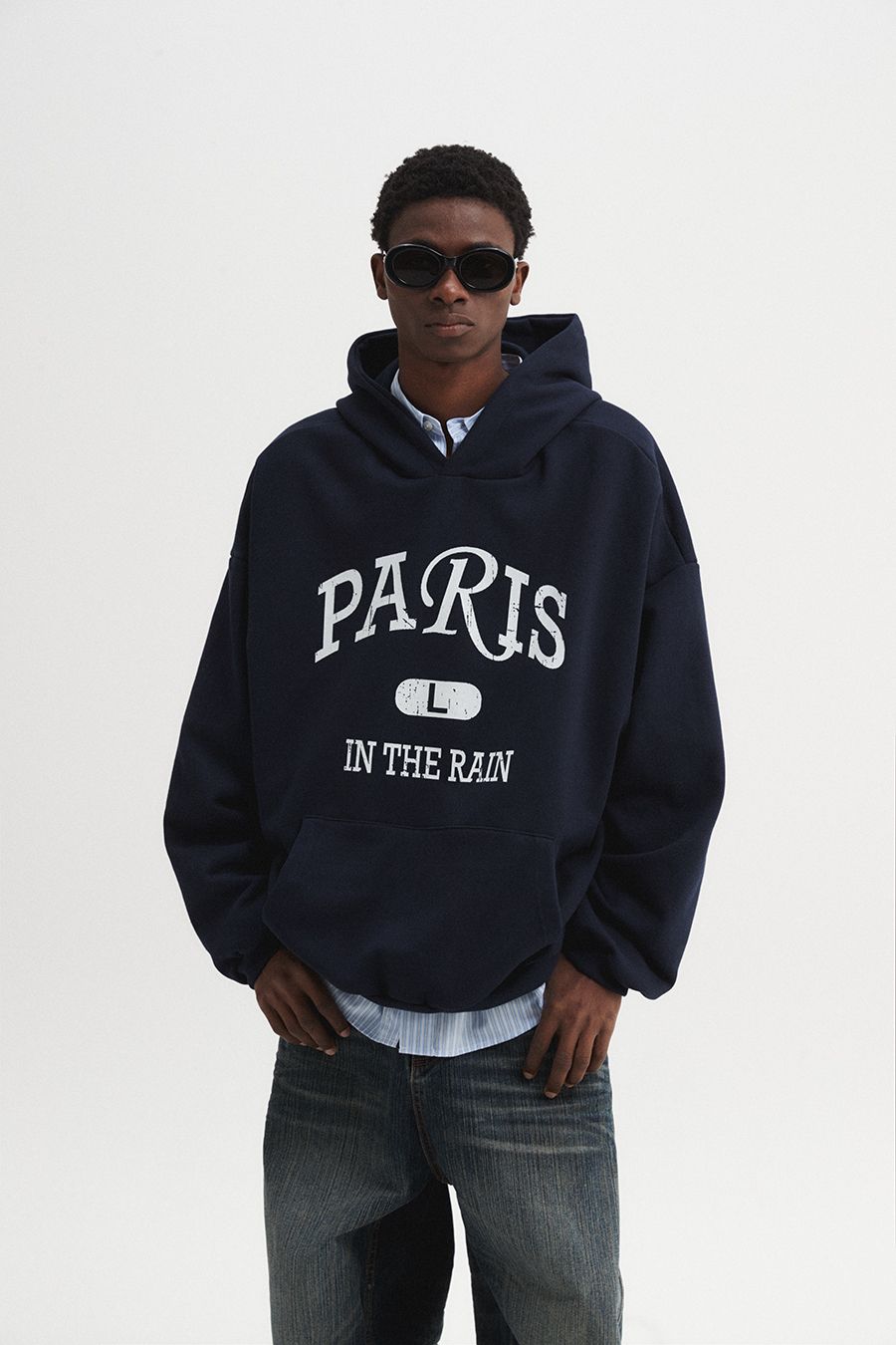 ★DNSR★ Oversized Paris hoodie navy MUSINSA公式 | DNSR Oversized Paris Hoodie Navy