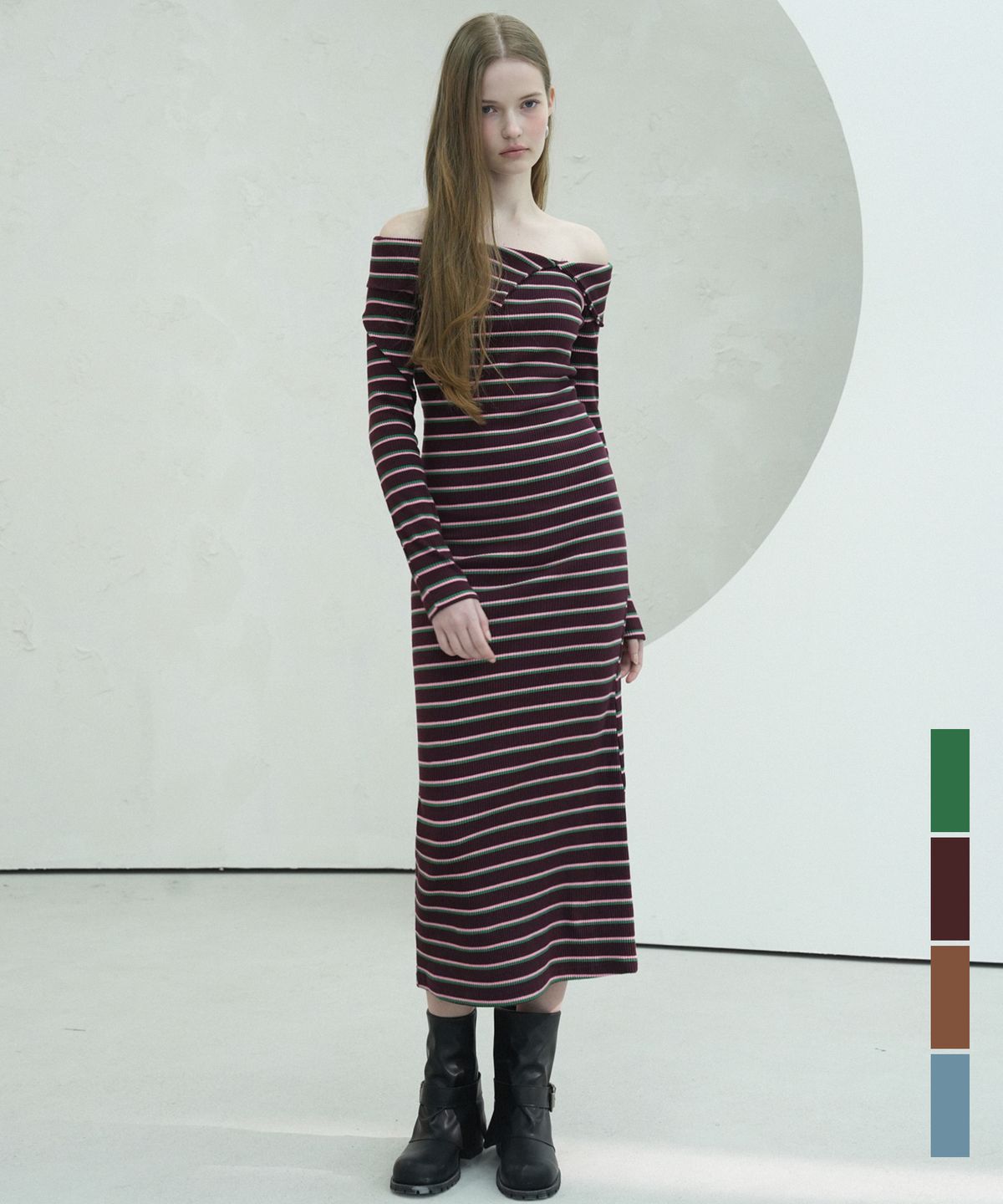 비바셔스(VIVACIOUS) Lovely Stripe Long Dress - 4COL