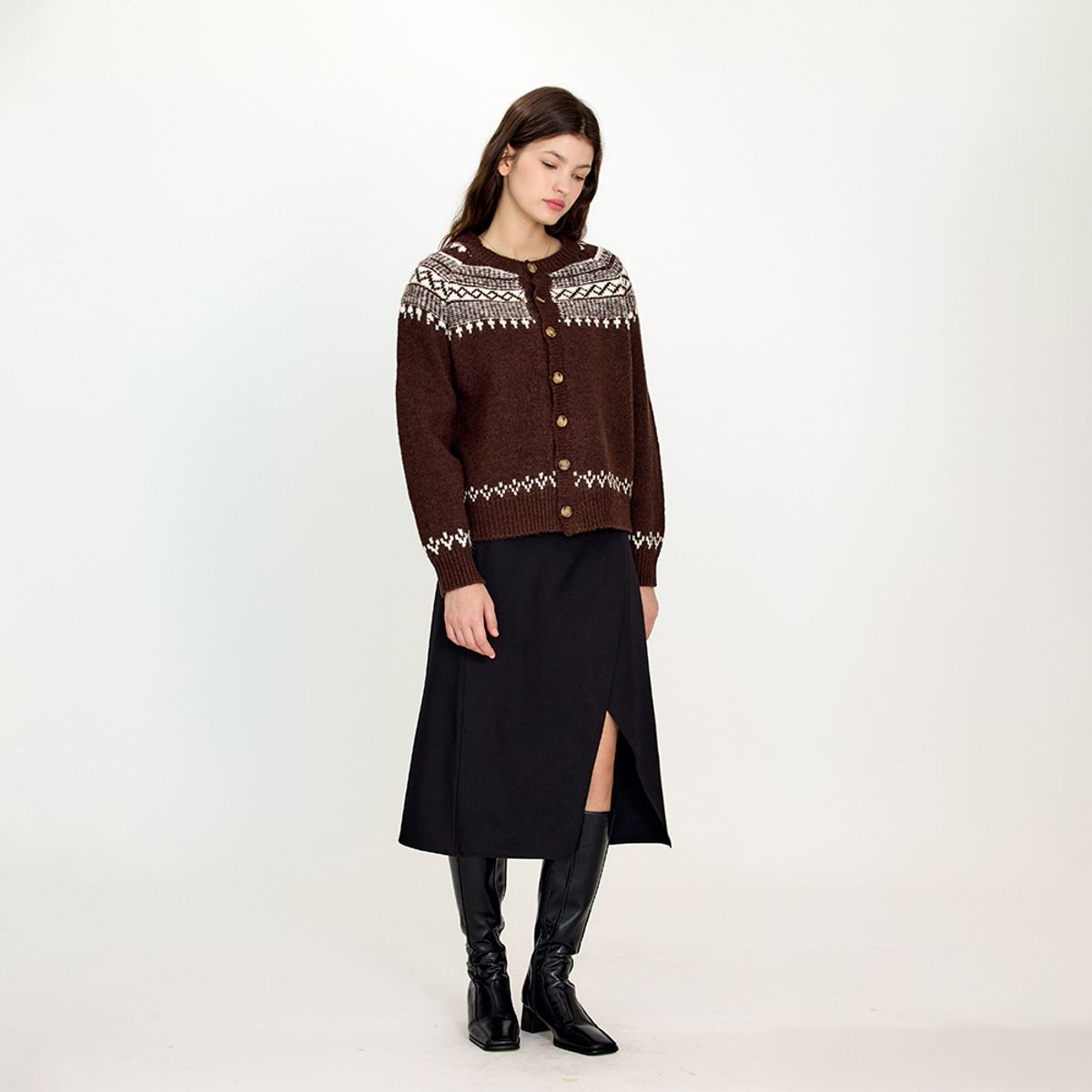 에이앤레이(AEIREI) AR_Autumn black slit skirt