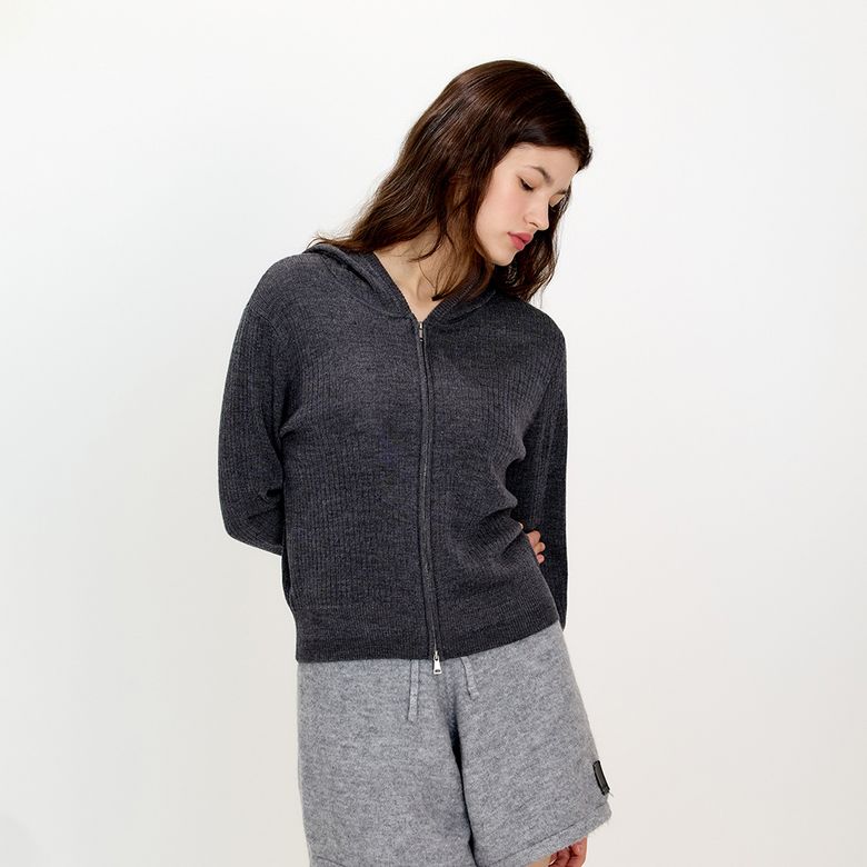 AR_Daily slim knit hooded jacket_2color