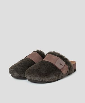 (WOMEN) 퍼 장식 코르크 크로그  그린 (HH49K2C37M)