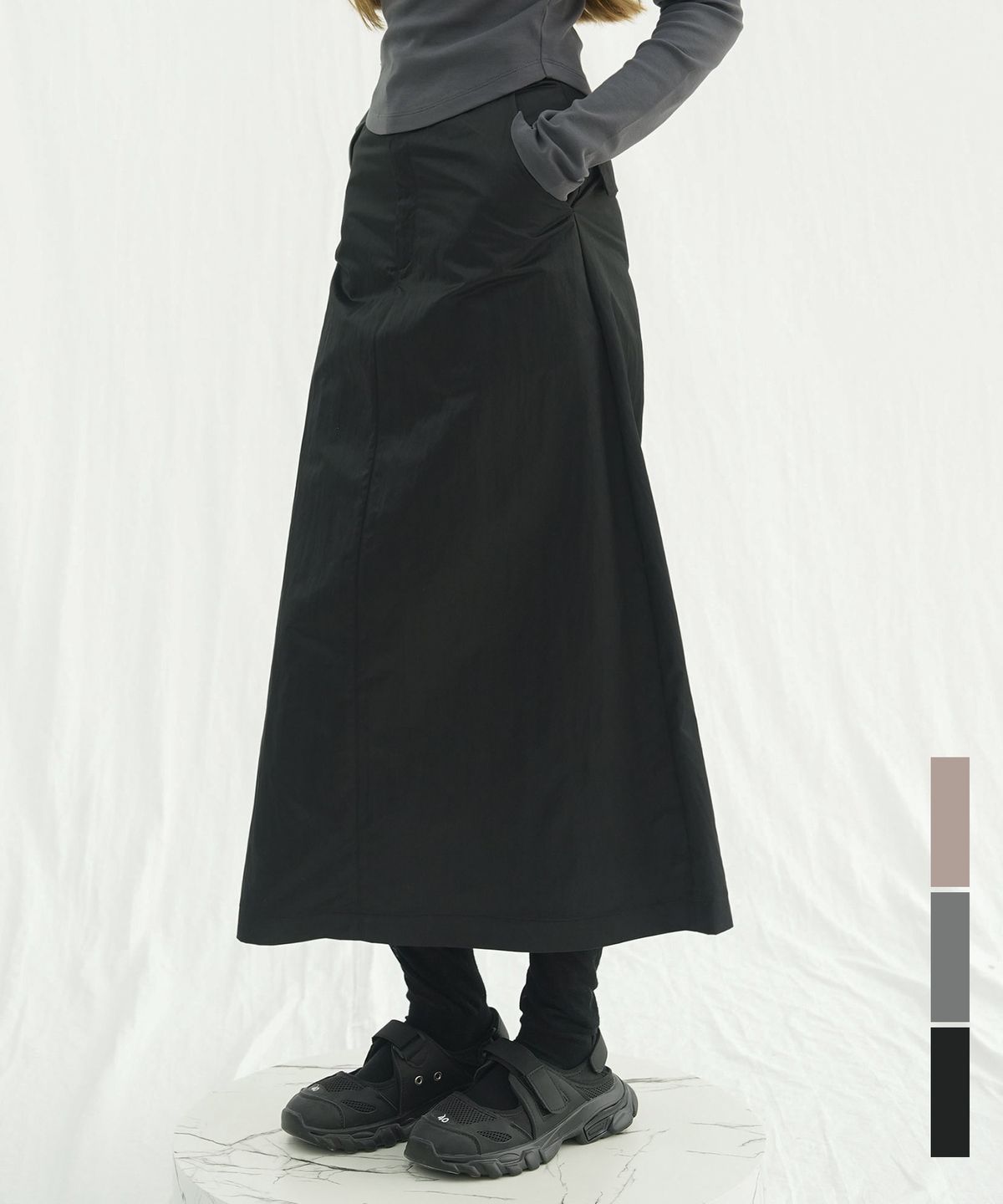 비바셔스(VIVACIOUS) Pocket Thaslan Long Skirt - 3COL