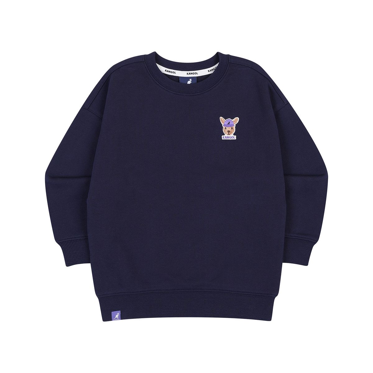 캉골키즈(KANGOL KIDS) 뉴 심볼 패치 스웻셔츠 QD 0007 네이비