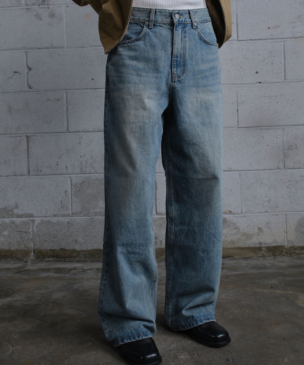 다이브인(DIVEIN) LOOSED WIDE DENIM PANTS (WASHED BLUE)