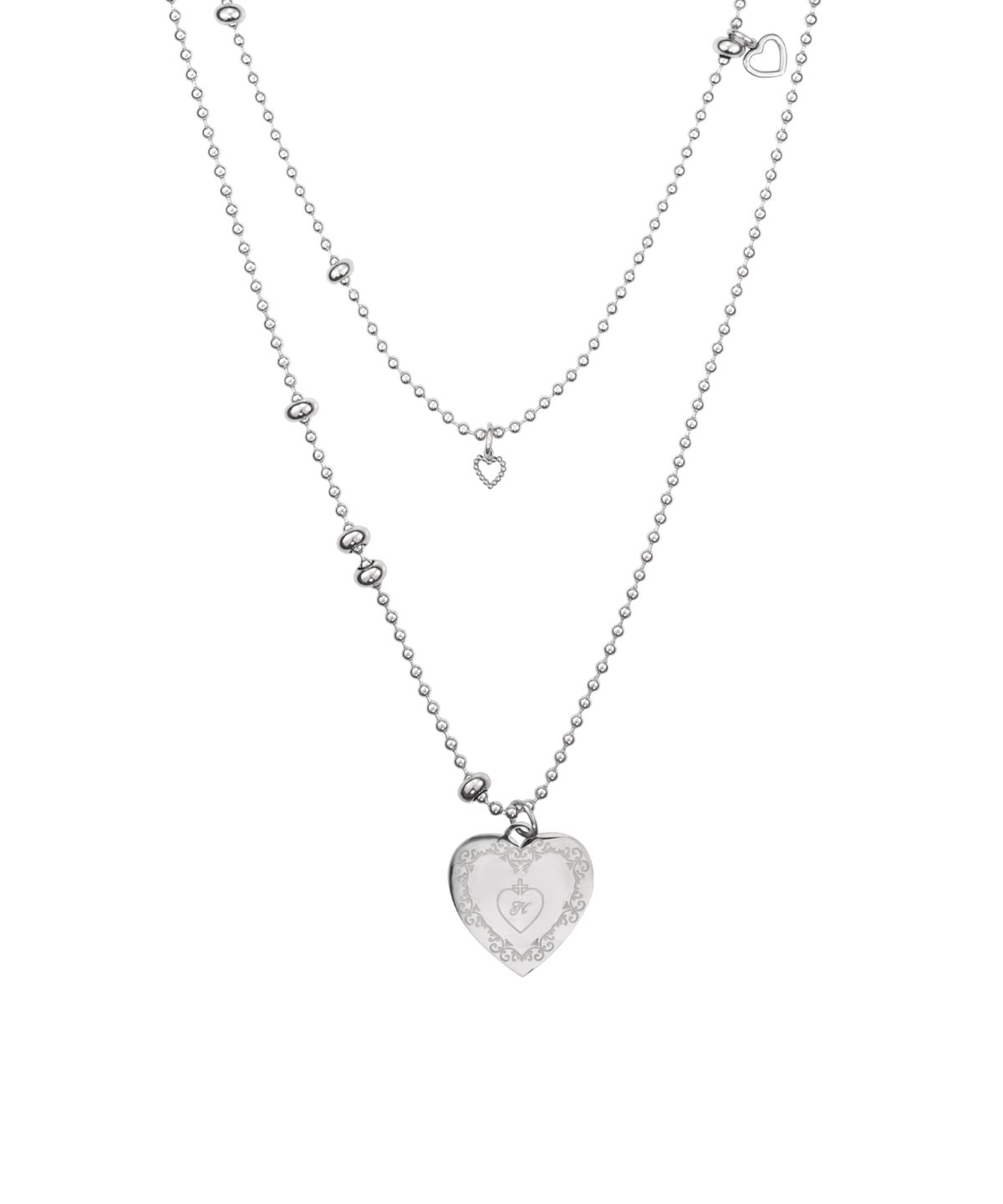 엔프프(NFF) heart spill layer necklace-silver