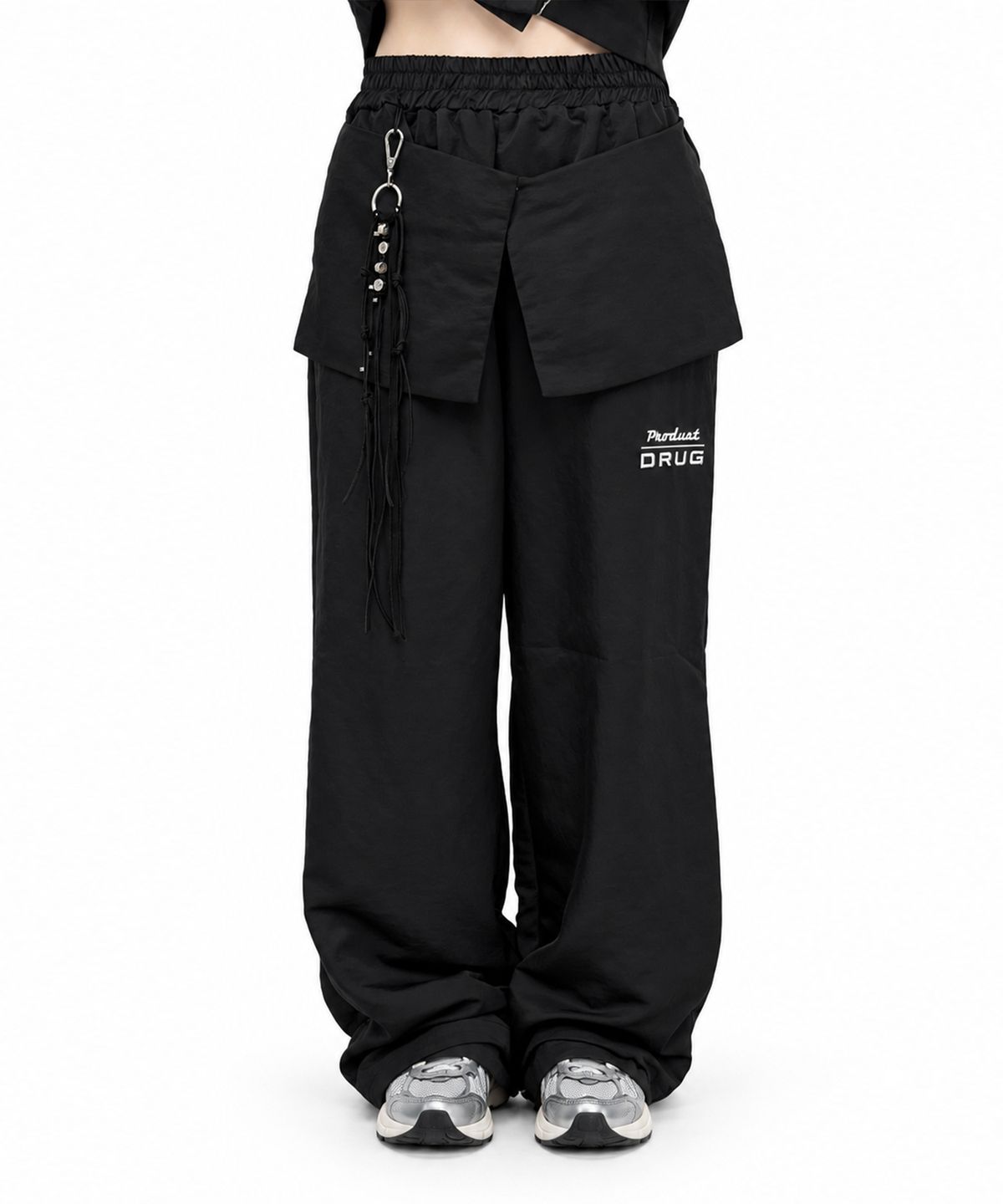드러그 프로덕트(DRUG PRODUCT) 나일론 랩 레이어드 팬츠 (블랙)