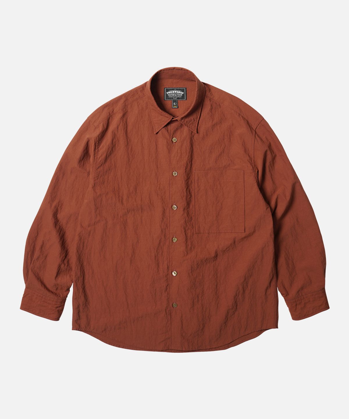 프리즘웍스(FRIZMWORKS) NYLON RAYON RELAXED SHIRT _ BRICK