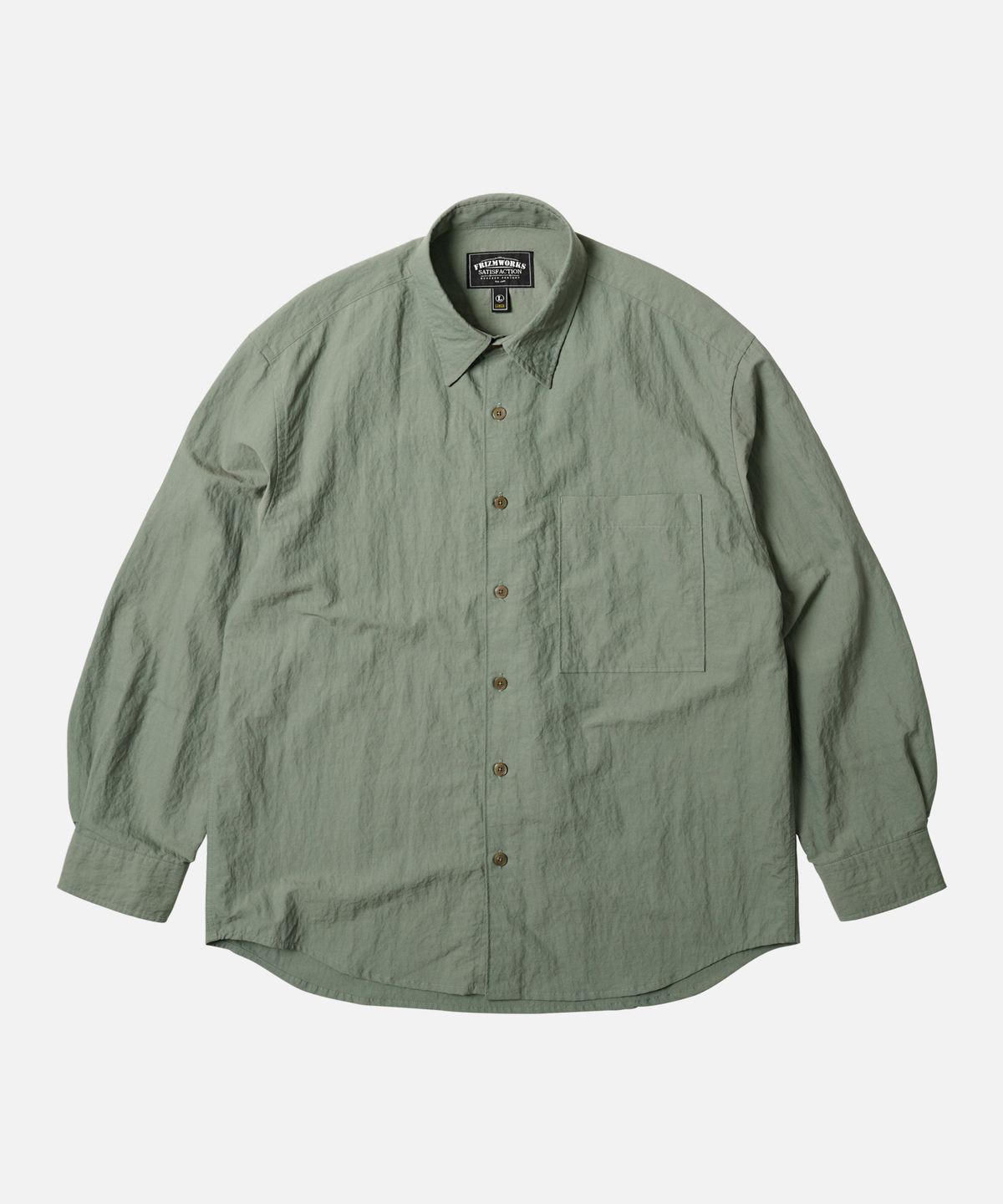 프리즘웍스(FRIZMWORKS) NYLON RAYON RELAXED SHIRT _ JADE GREEN