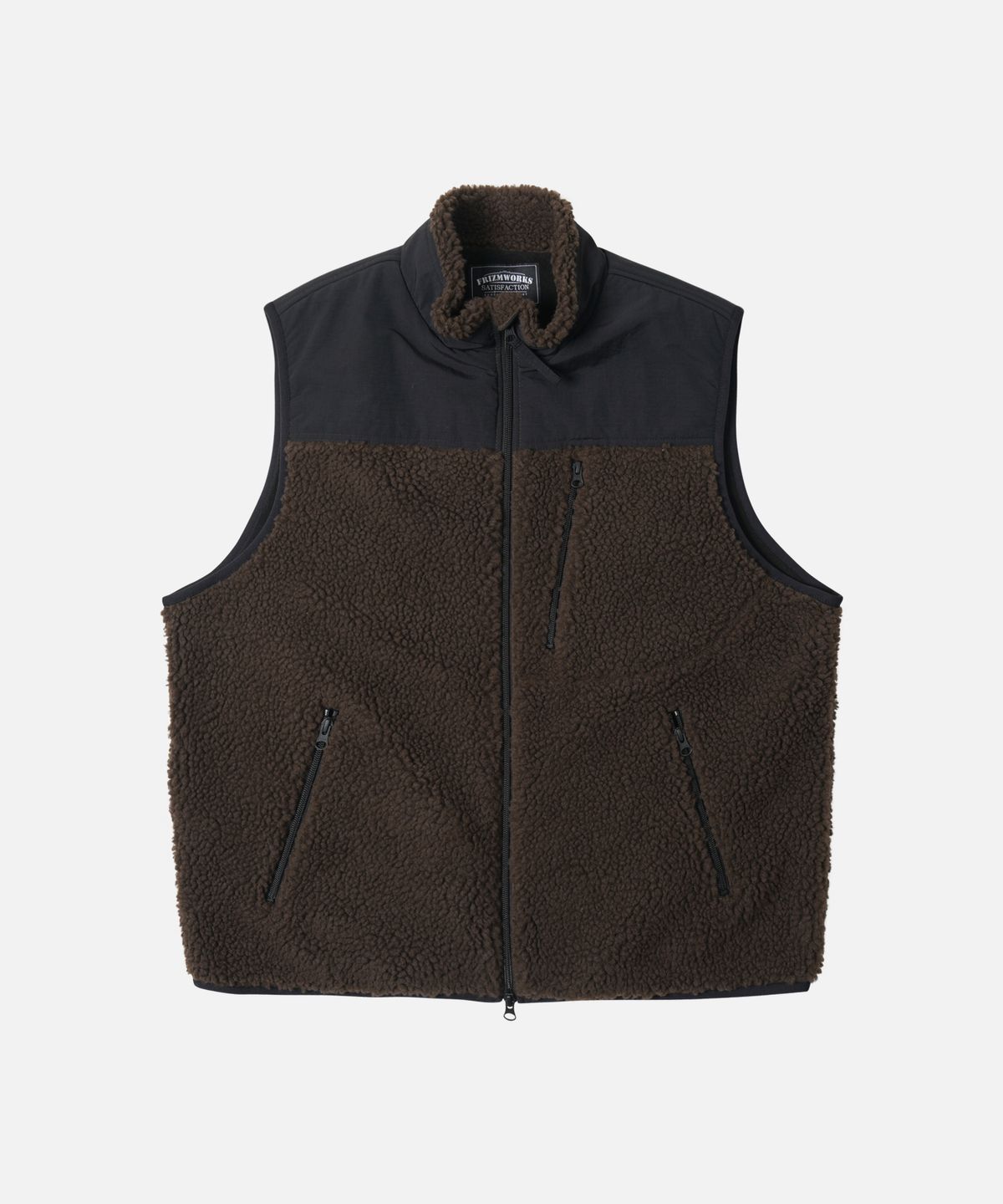 프리즘웍스(FRIZMWORKS) SNUG FLEECE VEST _ DARK BROWN