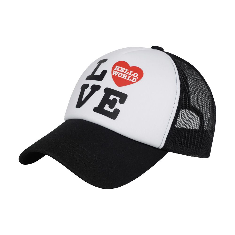 ★MIM the wardrobe★ World Love Solid Ball Cap Black MW243CP MUSINSA | MIMTHEWARDROBE Hello World LOVE Mesh Cap