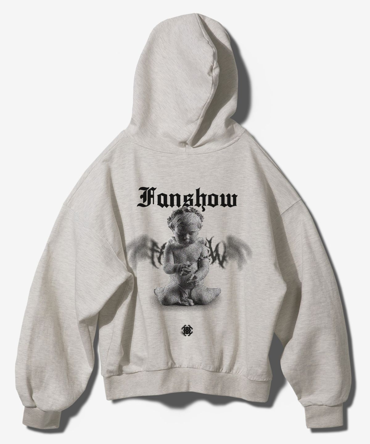 팬쇼(FANSHOW) DEMONIC ANGEL OVER FIT HOODED ZIPUP - OATMEAL