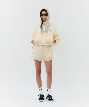 2 WAY SLEEVE CROP WINDJACKET - IVORY