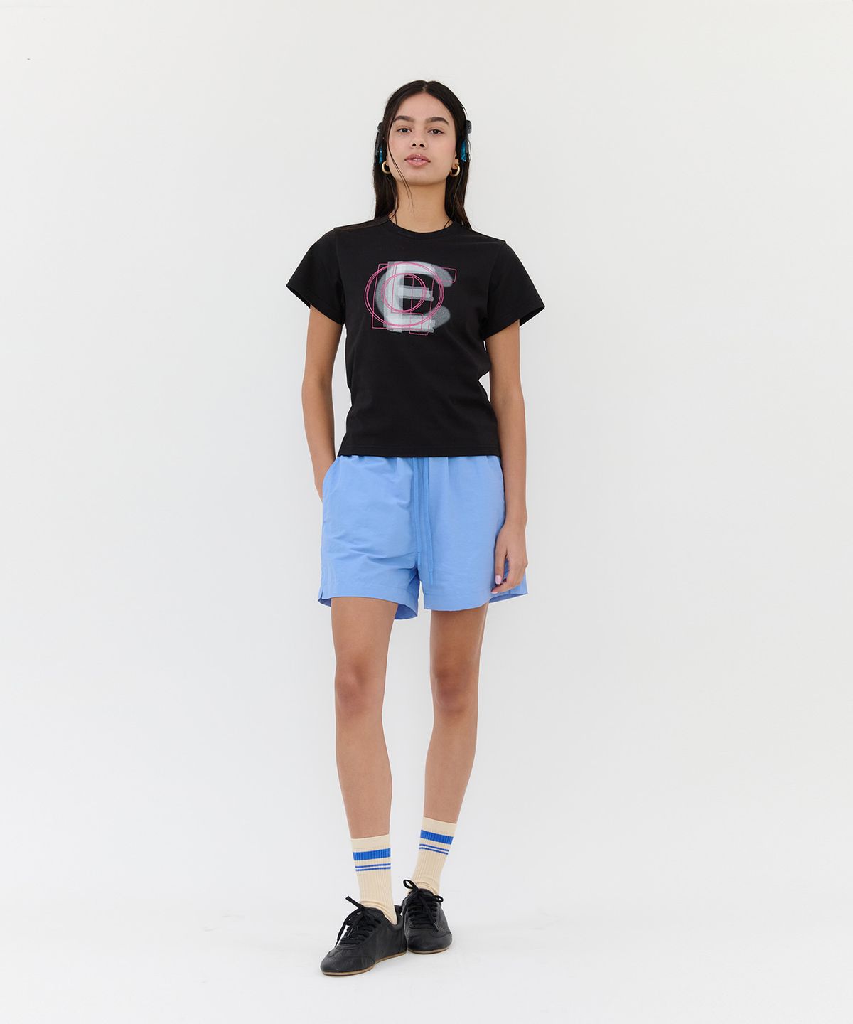 클로트(CLOTE) CLOTE LETTERING SMALL T-SHIRT - BLACK