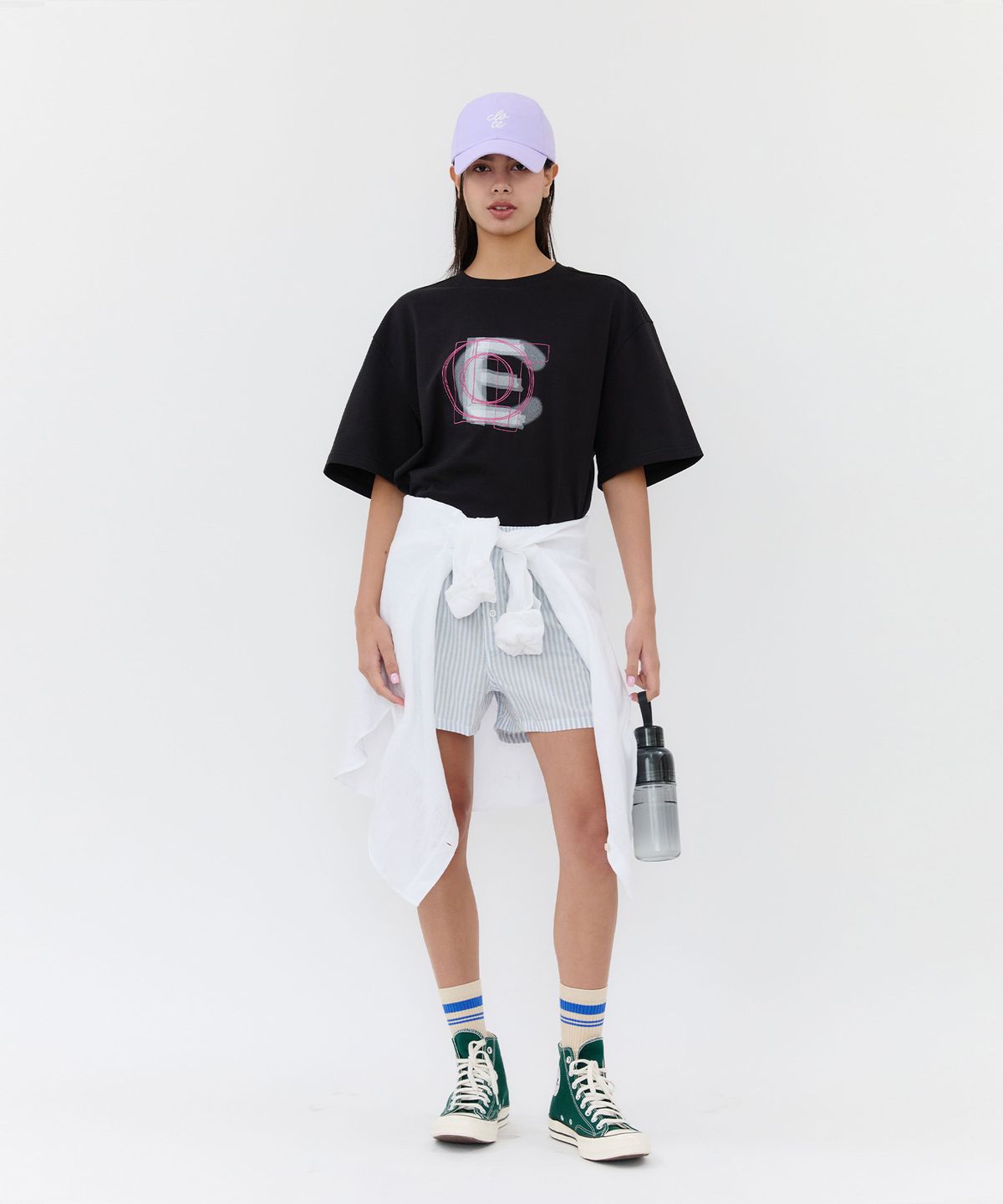 클로트(CLOTE) CLOTE LETTERING LARGE T-SHIRT - BLACK