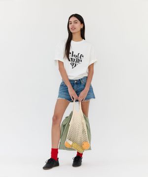 HEART LOGO LARGE T-SHIRT  - WHITE